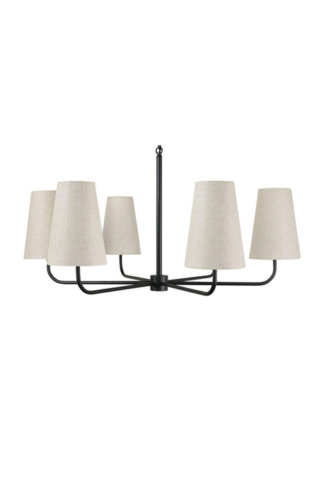   Modern European furniture - Linen Shade 6-Light Chandelier - www.oroa.com | Oroa.com