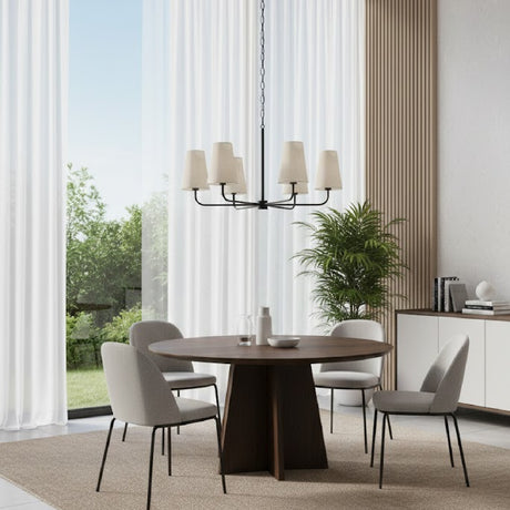   Modern European furniture - Linen Shade 6-Light Chandelier - www.oroa.com | Oroa.com