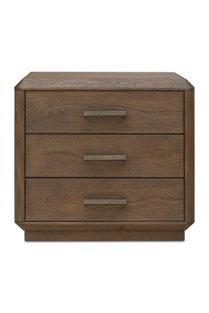   Modern European furniture - Brown Oak 3-Drawer Nightstand - www.oroa.com | Oroa.com