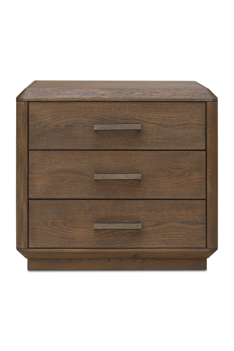   Modern European furniture - Brown Oak 3-Drawer Nightstand - www.oroa.com | Oroa.com