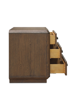   Modern European furniture - Brown Oak 3-Drawer Nightstand - www.oroa.com | Oroa.com