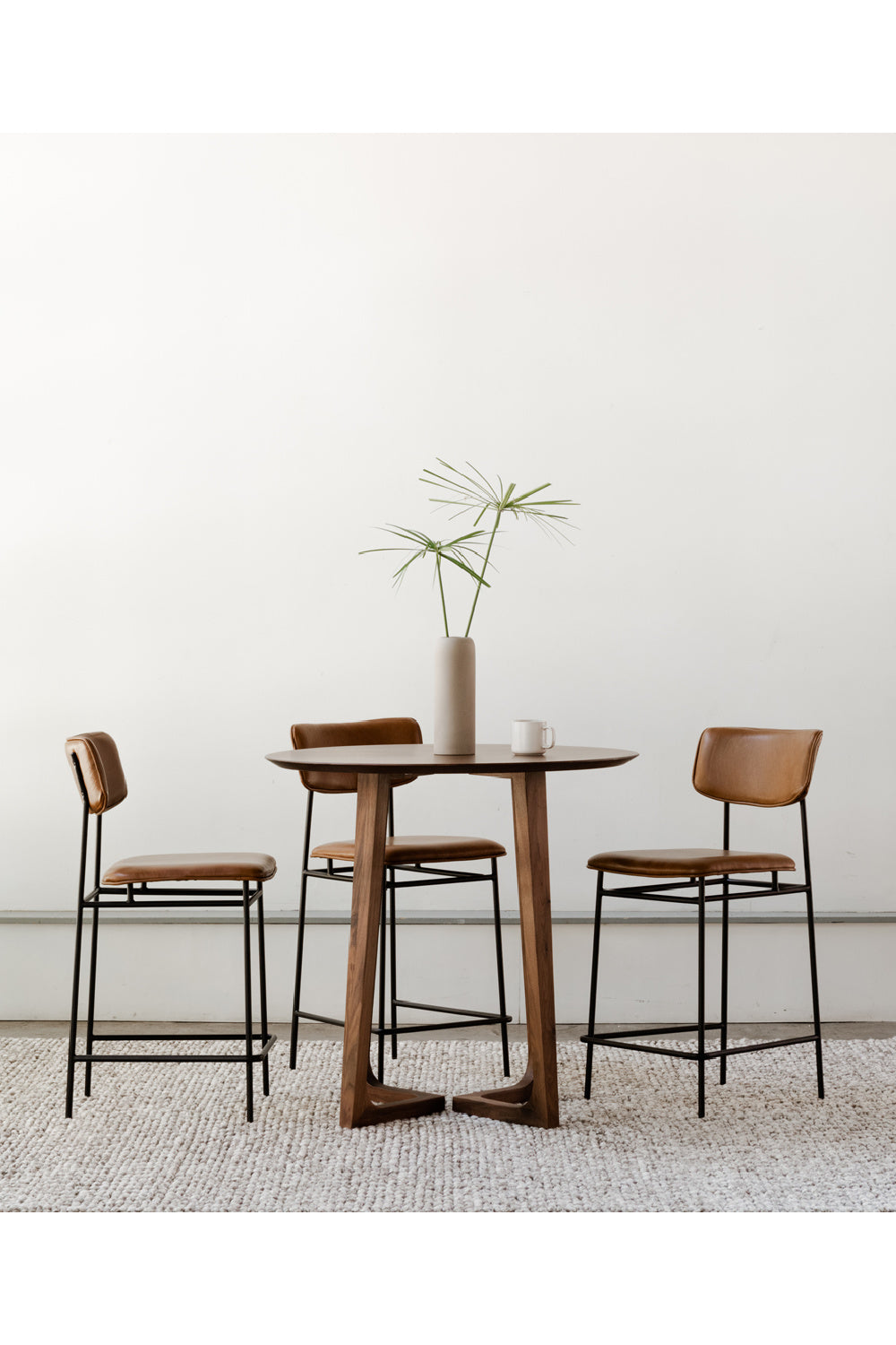   Modern European furniture - Brown Leather Counter Stool - www.oroa.com | Oroa.com