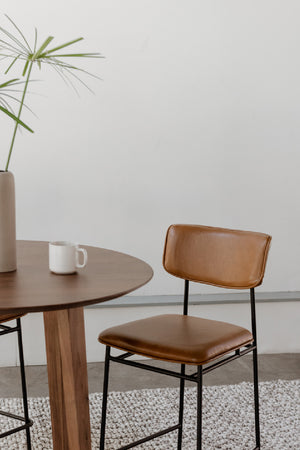   Modern European furniture - Brown Leather Counter Stool - www.oroa.com | Oroa.com