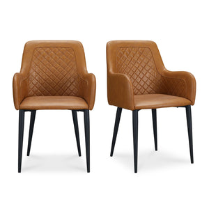   Modern European furniture - Tufted Vegan Leather Dining Chairs (2) - www.oroa.com | Oroa.com