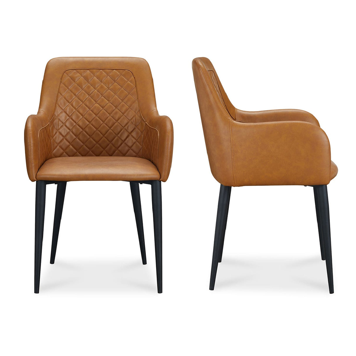   Modern European furniture - Tufted Vegan Leather Dining Chairs (2) - www.oroa.com | Oroa.com