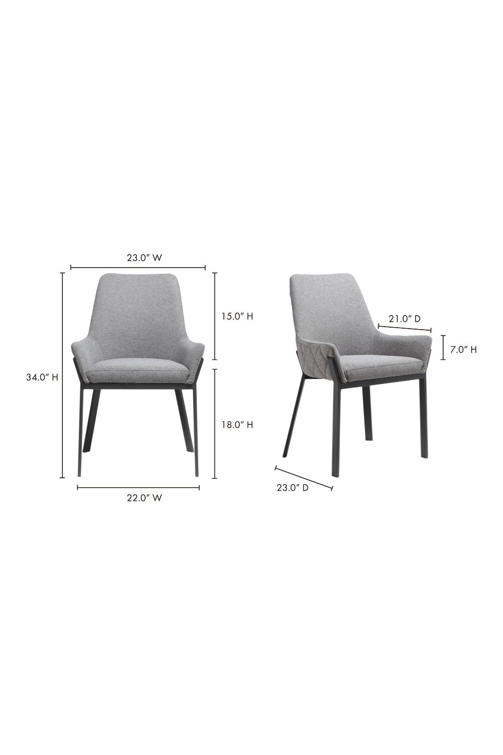   Modern European furniture - Quilted Upholstered Dining Chairs (2) - www.oroa.com | Oroa.com