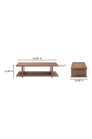   Modern European furniture - Walnut Open-Shelf Coffee Table - www.oroa.com | Oroa.com