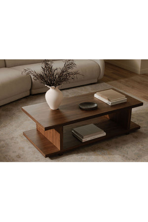   Modern European furniture - Walnut Open-Shelf Coffee Table - www.oroa.com | Oroa.com