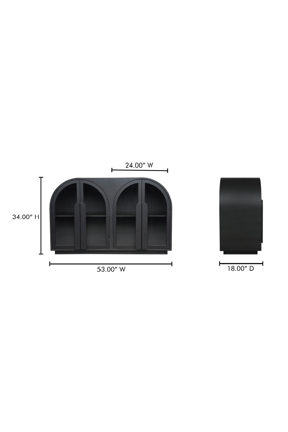   Modern European furniture - Black Arched 4-Door Cabinet - www.oroa.com | Oroa.com