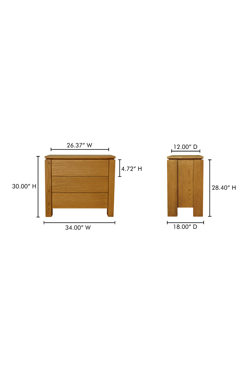   Modern European furniture - Oak Rustic 2-Drawer Nightstand - www.oroa.com | Oroa.com