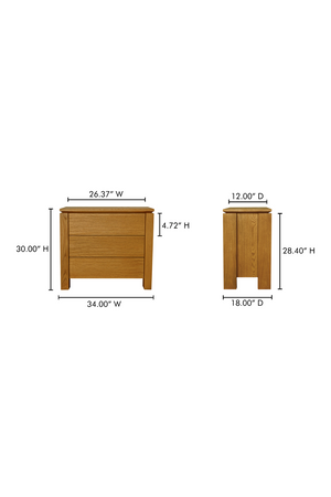   Modern European furniture - Oak Rustic 2-Drawer Nightstand - www.oroa.com | Oroa.com