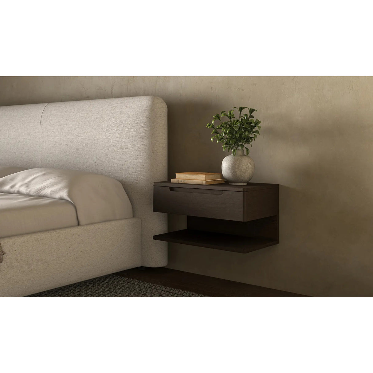   Modern European furniture - Brown 1-Drawer Floating Nightstand - www.oroa.com | Oroa.com