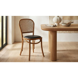   Modern European furniture - Elm-Framed Rattan Dining Chairs (2) - www.oroa.com | Oroa.com