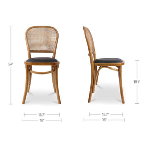   Modern European furniture - Elm-Framed Rattan Dining Chairs (2) - www.oroa.com | Oroa.com
