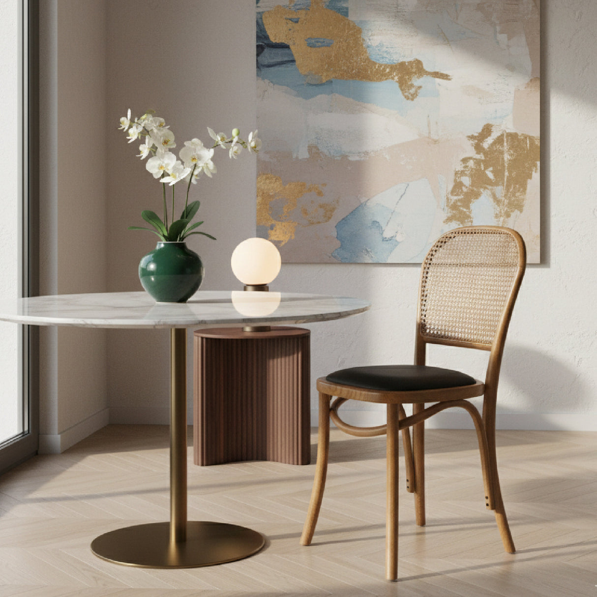   Modern European furniture - Elm-Framed Rattan Dining Chairs (2) - www.oroa.com | Oroa.com
