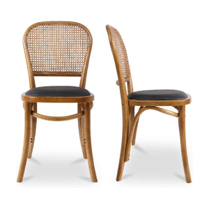   Modern European furniture - Elm-Framed Rattan Dining Chairs (2) - www.oroa.com | Oroa.com