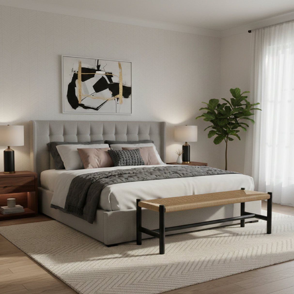   Modern European furniture - Woven Fibers Bench - www.oroa.com | Oroa.com
