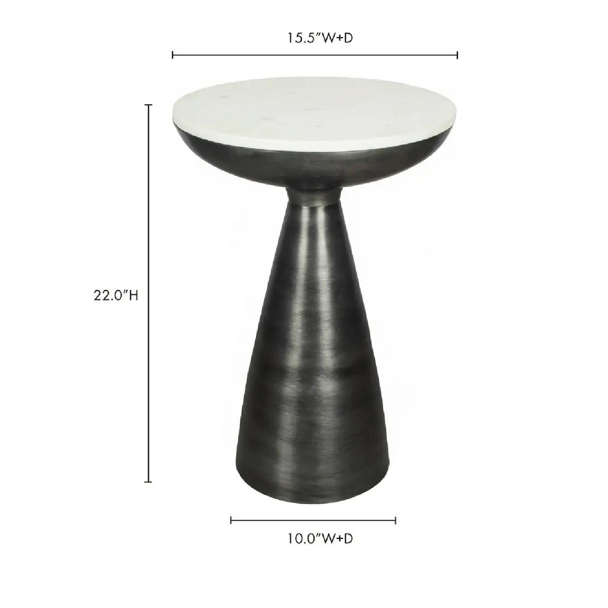   Modern European furniture - Aluminum Base Marble Side Table - www.oroa.com | Oroa.com