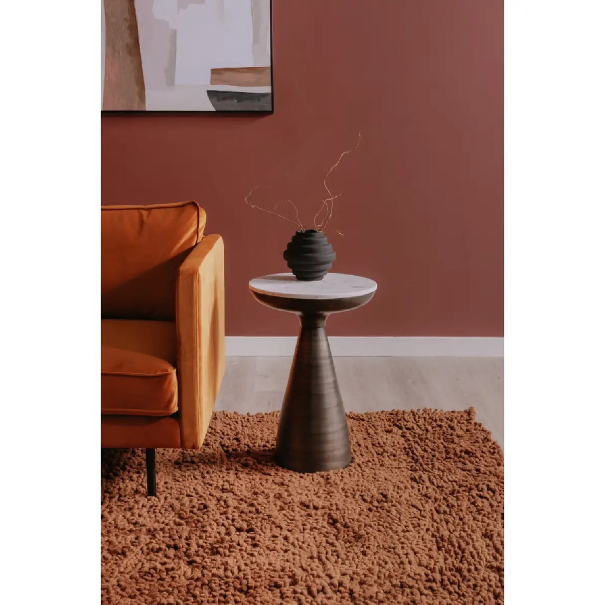   Modern European furniture - Aluminum Base Marble Side Table - www.oroa.com | Oroa.com