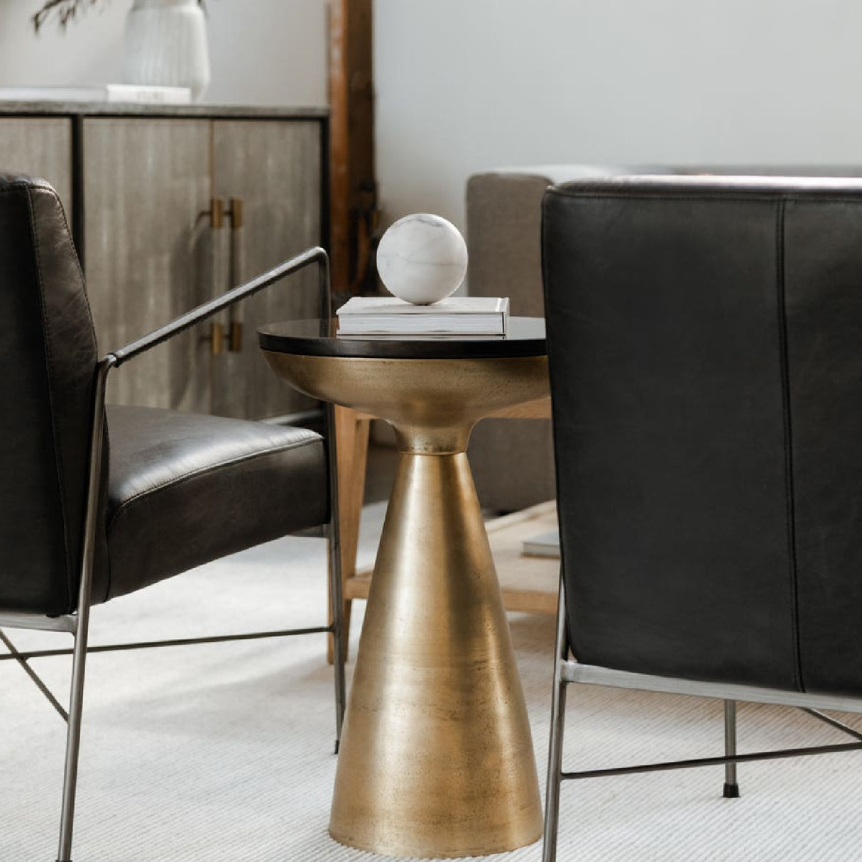   Modern European furniture - Brass Base Side Table - www.oroa.com | Oroa.com