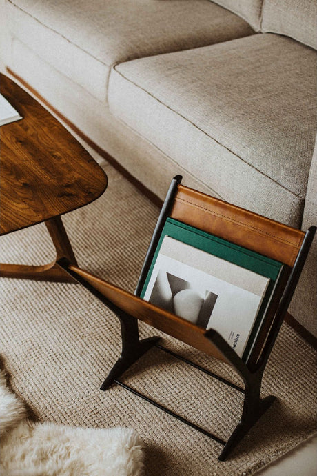   Modern European furniture - Leather & Metal Magazine Rack - www.oroa.com | Oroa.com