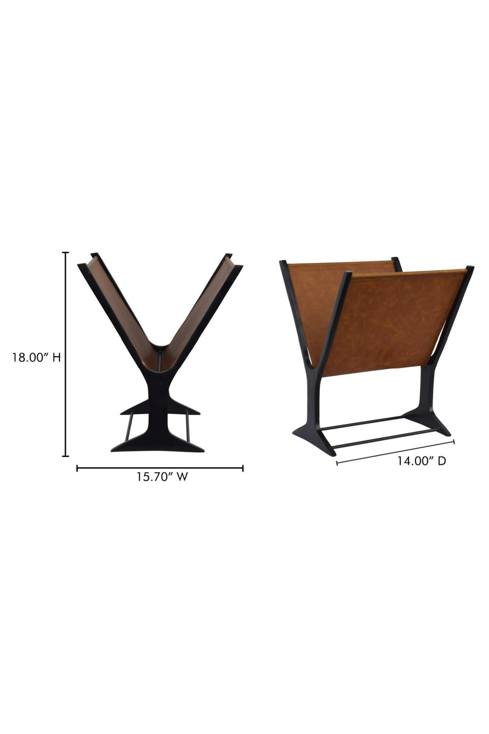   Modern European furniture - Leather & Metal Magazine Rack - www.oroa.com | Oroa.com