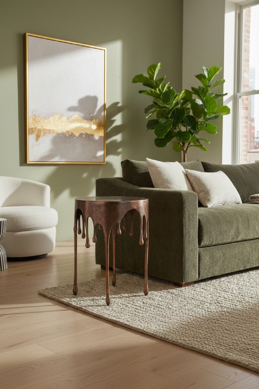   Modern European furniture - Antique Copper Dripping Accent Table - www.oroa.com | Oroa.com