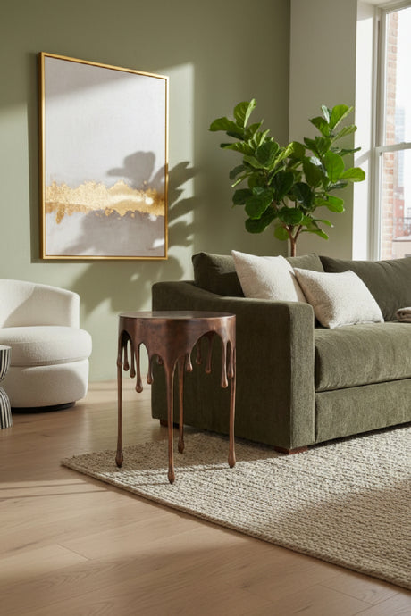   Modern European furniture - Antique Copper Dripping Accent Table - www.oroa.com | Oroa.com