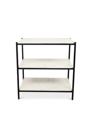   Modern European furniture - White Marble 3-Layer Nightstand - www.oroa.com | Oroa.com