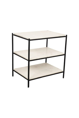   Modern European furniture - White Marble 3-Layer Nightstand - www.oroa.com | Oroa.com