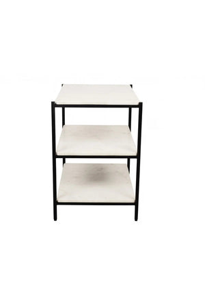   Modern European furniture - White Marble 3-Layer Nightstand - www.oroa.com | Oroa.com