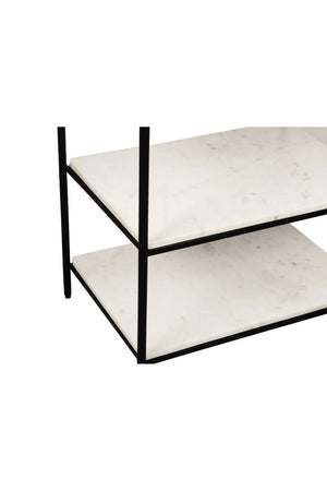   Modern European furniture - White Marble 3-Layer Nightstand - www.oroa.com | Oroa.com
