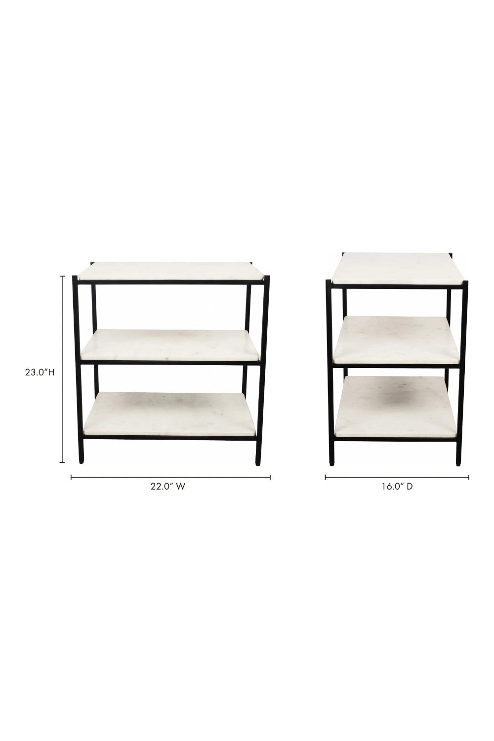   Modern European furniture - White Marble 3-Layer Nightstand - www.oroa.com | Oroa.com
