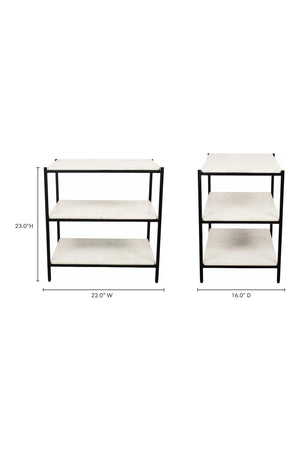   Modern European furniture - White Marble 3-Layer Nightstand - www.oroa.com | Oroa.com