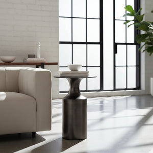   Modern European furniture - Metallic Collumn-Base Accent Table - www.oroa.com | Oroa.com