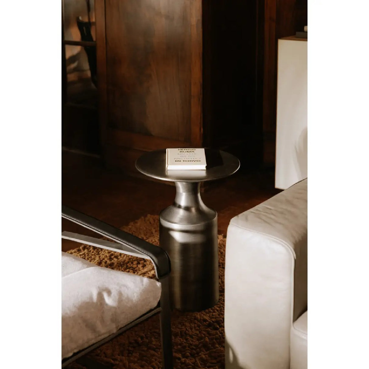   Modern European furniture - Metallic Collumn-Base Accent Table - www.oroa.com | Oroa.com