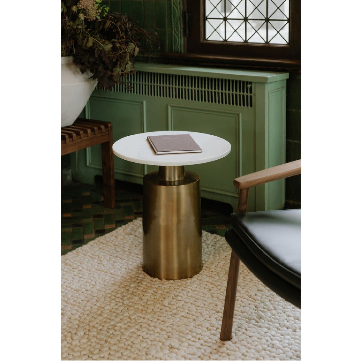   Modern European furniture - Cylindrical Gold Base Accent Table - www.oroa.com | Oroa.com