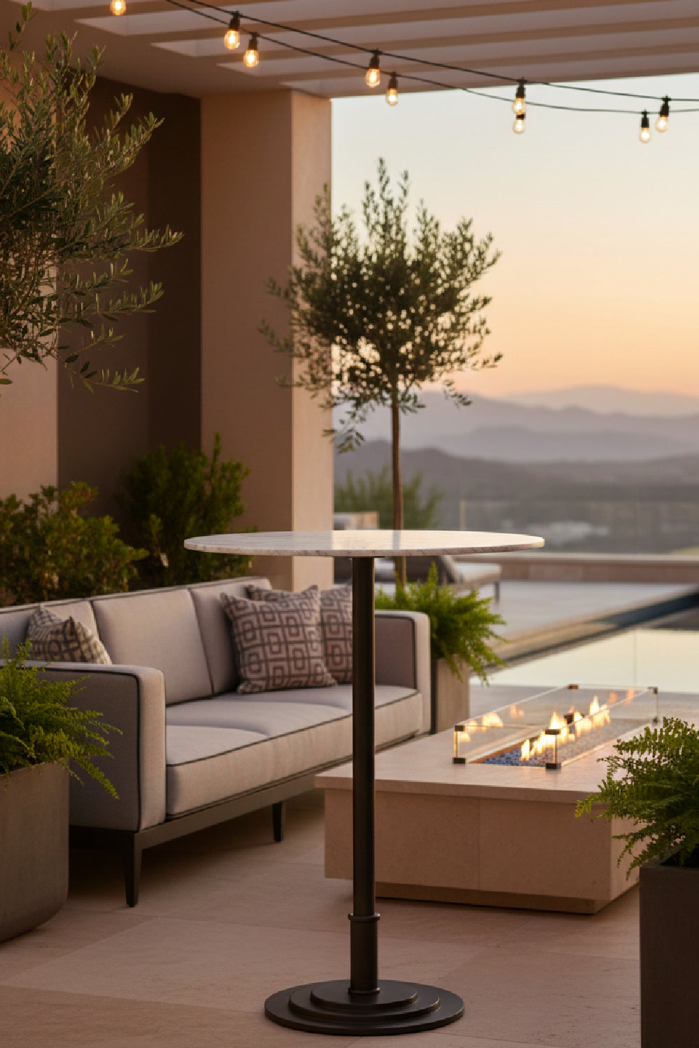   Modern European furniture - White Marble Outdoor Counter Table - www.oroa.com | Oroa.com