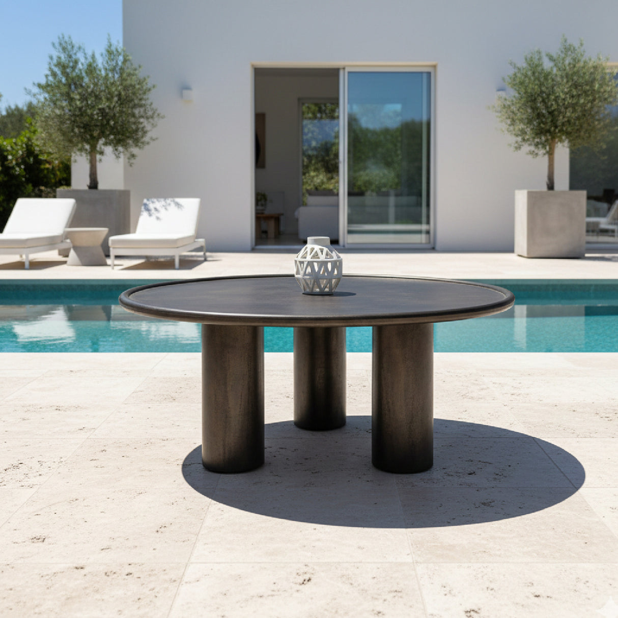   Modern European furniture - Bronze Round Outdoor Coffee Table - www.oroa.com | Oroa.com