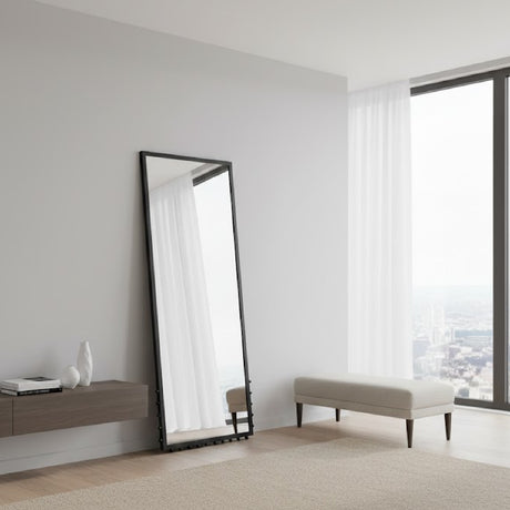   Modern European furniture - Black Iron Floor Mirror - www.oroa.com | Oroa.com
