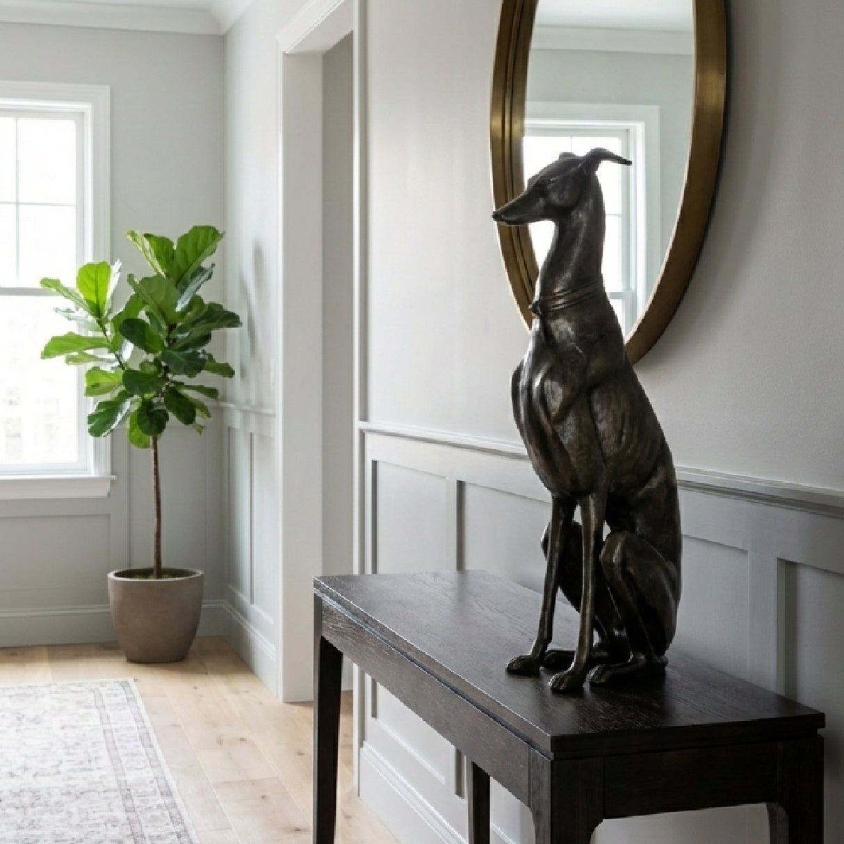   Modern European furniture - Black Greyhound Sculpture - www.oroa.com | Oroa.com