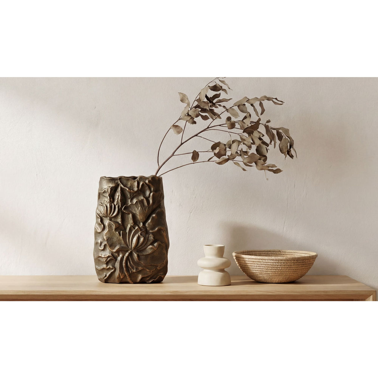   Modern European furniture - Antique Brass Petal Motif Vase - www.oroa.com | Oroa.com