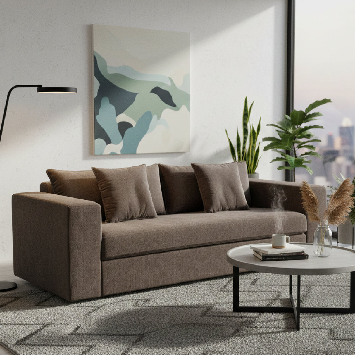   Modern European furniture - Dark Upholstered Sleeper Sofa - www.oroa.com | Oroa.com