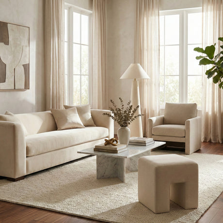   Modern European furniture - Linen Blend Square Stool - www.oroa.com | Oroa.com