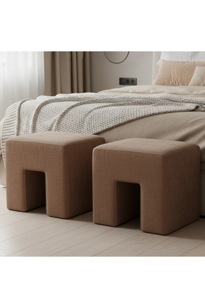   Modern European furniture - Linen Blend Square Stool - www.oroa.com | Oroa.com