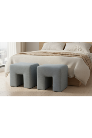   Modern European furniture - Linen Blend Square Stool - www.oroa.com | Oroa.com