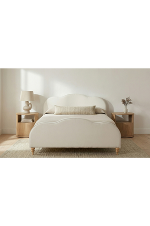   Modern European furniture - Wavy Design Cream Bed - www.oroa.com | Oroa.com
