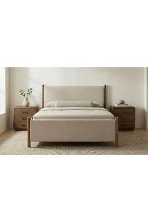   Modern European furniture - Rubberwood Framed Beige Bed - www.oroa.com | Oroa.com