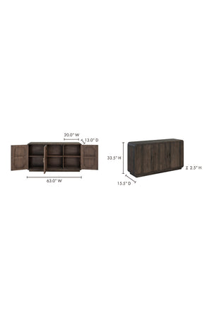   Modern European furniture - Matte Pine 3-Door Sideboard - www.oroa.com | Oroa.com