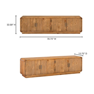   Modern European furniture - Rustic Pine 4-Door Media Cabinet - www.oroa.com | Oroa.com
